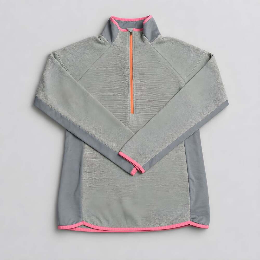 Columbia Half Zip Fleece Pullover Size M Gray Pink